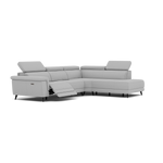 Sparta Corner Recliner Sofa - Combination 1 - Left Hand Facing Sofa Corner Group (One Motor) Fabric - Left Hand Facing - Power with Manual Headrest — CU9102-5-UK Oxford Silver, gallery image 1