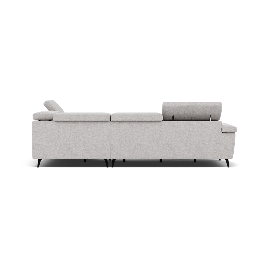 Sparta Corner Recliner Sofa - Combination 1 - Left Hand Facing Sofa Corner Group (One Motor) Fabric - Left Hand Facing - Power with Manual Headrest — KB-1280-UK Darwin Silver, gallery image 2