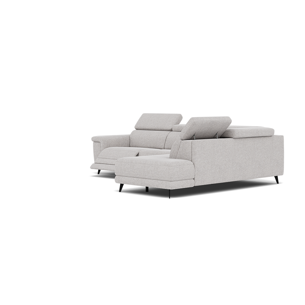Sparta Corner Recliner Sofa - Combination 1 - Left Hand Facing Sofa Corner Group (One Motor) Fabric - Left Hand Facing - Power with Manual Headrest — KB-1280-UK Darwin Silver, gallery image 3