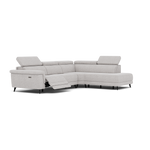 Sparta Corner Recliner Sofa - Combination 1 - Left Hand Facing Sofa Corner Group (One Motor) Fabric - Left Hand Facing - Power with Manual Headrest — KB-1280-UK Darwin Silver, gallery image 1