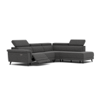 Sparta Corner Recliner Sofa - Combination 1 - Left Hand Facing Sofa Corner Group (One Motor) Fabric - Left Hand Facing - Power with Manual Headrest — KB-1281-UK Darwin Charcoal, gallery image 1