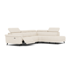 Sparta Corner Recliner Sofa - Combination 1 - Left Hand Facing Sofa Corner Group (One Motor) Fabric - Left Hand Facing - Power with Manual Headrest — KB-1285-UK Darwin Ivory, gallery image 1