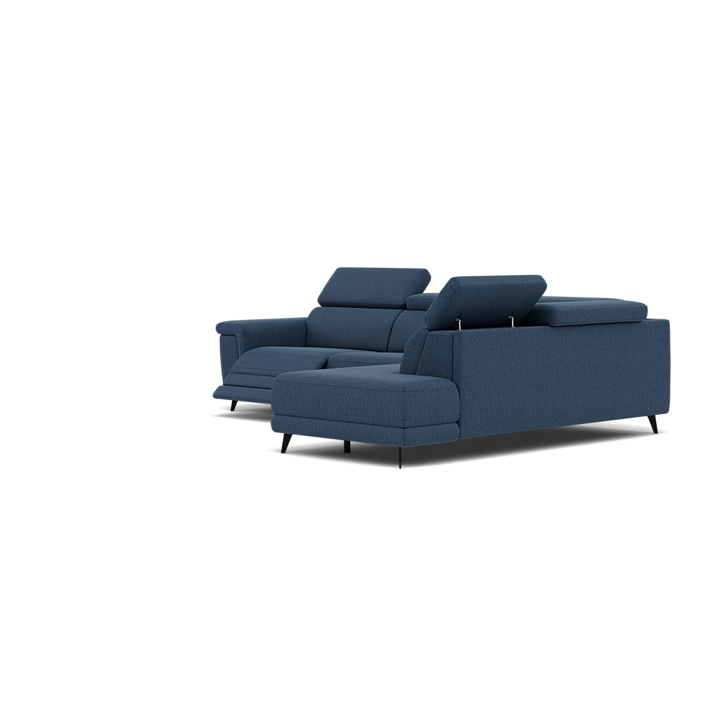 Sparta Corner Recliner Sofa - Combination 1 - Left Hand Facing Sofa Corner Group (One Motor) Fabric - Left Hand Facing - Power with Manual Headrest — KB-1290-UK Amigo Navy, gallery image 3