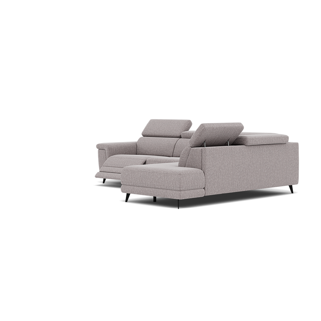 Sparta Corner Recliner Sofa - Combination 1 - Left Hand Facing Sofa Corner Group (One Motor) Fabric - Left Hand Facing - Power with Manual Headrest — KB-1291-UK Amigo Granite, gallery image 3