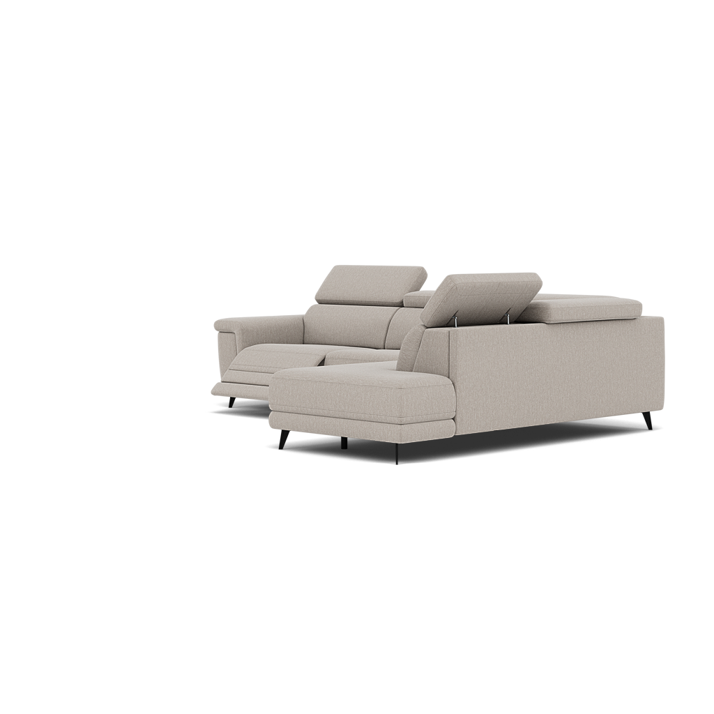 Sparta Corner Recliner Sofa - Combination 1 - Left Hand Facing Sofa Corner Group (One Motor) Fabric - Left Hand Facing - Power with Manual Headrest — KB-1292-UK Amigo Dove, gallery image 3