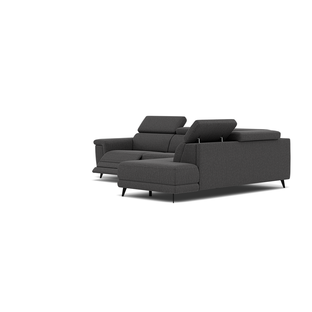 Sparta Corner Recliner Sofa - Combination 1 - Left Hand Facing Sofa Corner Group (One Motor) Fabric - Left Hand Facing - Power with Manual Headrest — KB-1295-UK Amigo Coal, gallery image 3