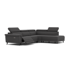 Sparta Corner Recliner Sofa - Combination 1 - Left Hand Facing Sofa Corner Group (One Motor) Fabric - Left Hand Facing - Power with Manual Headrest — KB-1295-UK Amigo Coal, gallery image 1