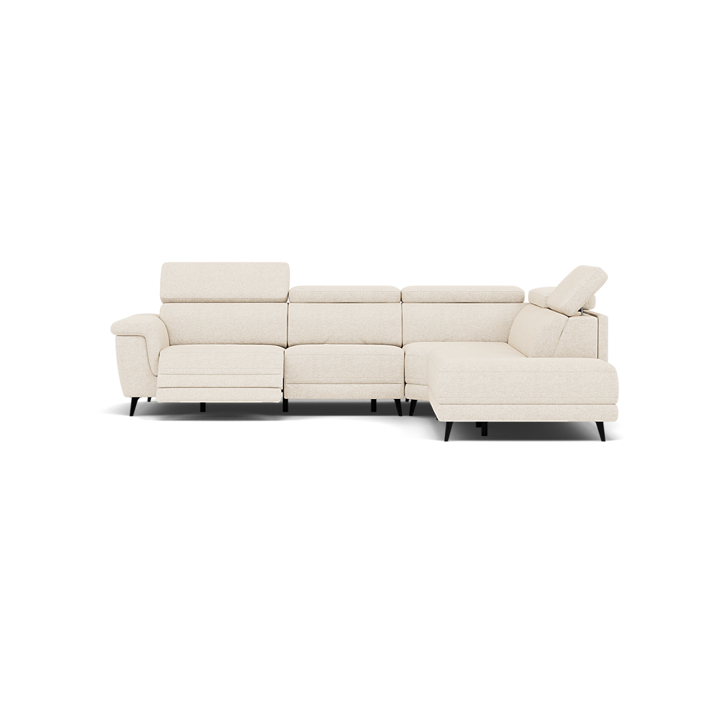 Sparta Corner Recliner Sofa - Combination 1 - Left Hand Facing Sofa Corner Group (One Motor) Fabric - Left Hand Facing - Power with Manual Headrest Corner Sofas Sterling Home 4 KB-1285-UK Darwin Ivory