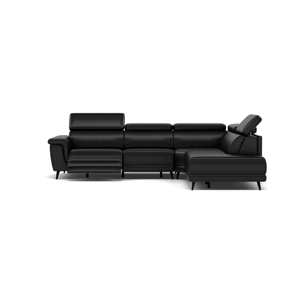 Sparta Corner Recliner Sofa - Combination 2 - Right Hand Facing Sofa Corner Group (One Motor) Cat M/S - Right Hand Facing - Power with Manual Headrest Corner Sofas Sterling Home 6 M5657 Melbourne Black