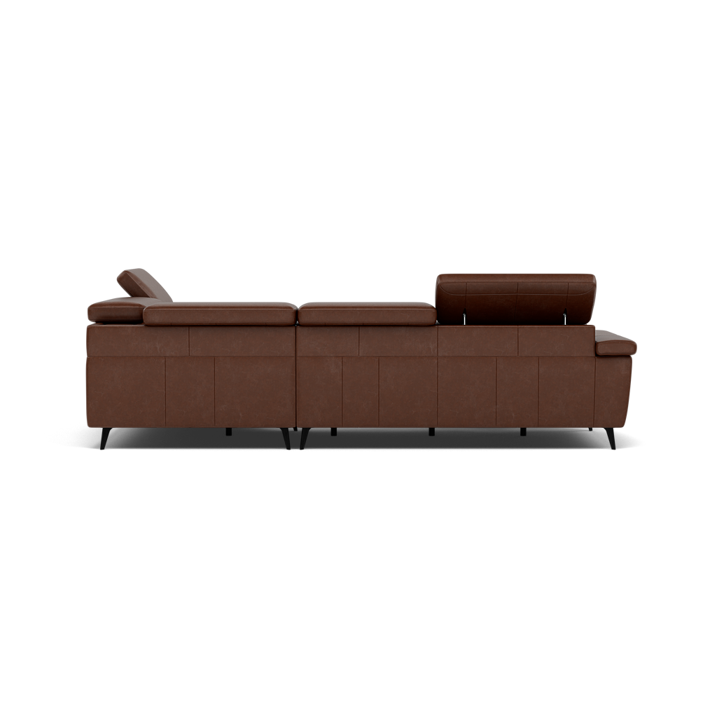 Sparta Corner Recliner Sofa - Combination 3 - Left Hand Facing Sofa Corner Group (Two Motors) Cat M/S - Left Hand Facing - Power with Power Headrest & USB — M1595 Monaco Coffee, gallery image 2