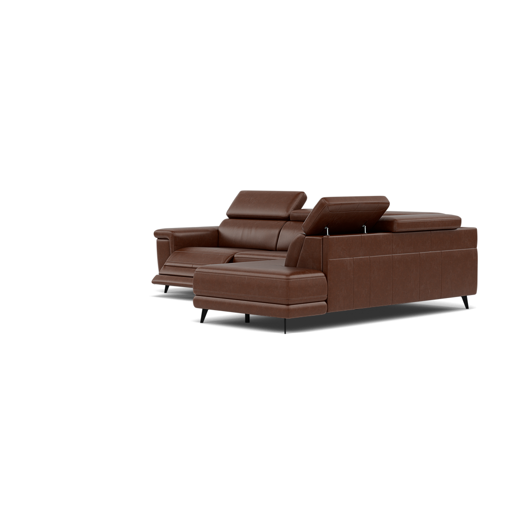 Sparta Corner Recliner Sofa - Combination 3 - Left Hand Facing Sofa Corner Group (Two Motors) Cat M/S - Left Hand Facing - Power with Power Headrest & USB — M1595 Monaco Coffee, gallery image 3