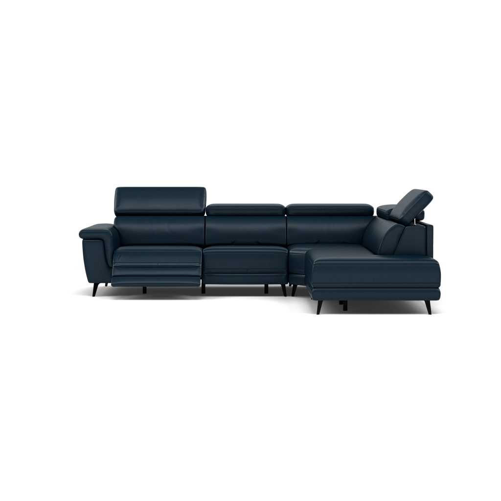 Sparta Corner Recliner Sofa - Combination 4 - Right Hand Facing Sofa Corner Group (Two Motors) Cat M/S - Right Hand Facing - Power with Power Headrest & USB Corner Sofas Sterling Home 7 M5661 Melbourne Navy Blue