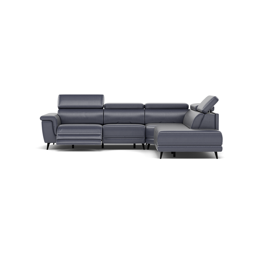 Sparta Corner Recliner Sofa - Combination 4 - Right Hand Facing Sofa Corner Group (Two Motors) Cat NL/O/S - Right Hand Facing - Power with Power Headrest & USB Corner Sofas Sterling Home 1 NL5100 New York Dark Blue