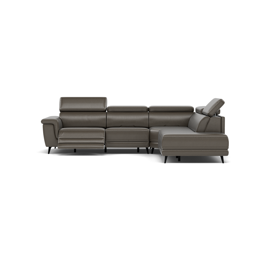 Sparta Corner Recliner Sofa - Combination 4 - Right Hand Facing Sofa Corner Group (Two Motors) Cat NL/O/S - Right Hand Facing - Power with Power Headrest & USB Corner Sofas Sterling Home 3 NL5101 New York Anthkacite Grey