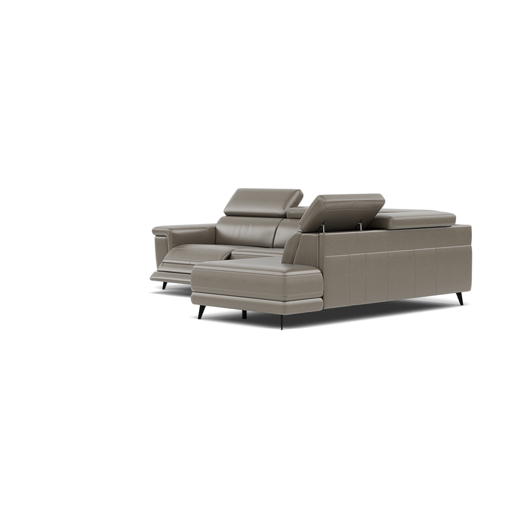 Sparta Corner Recliner Sofa - Combination 4 - Right Hand Facing Sofa Corner Group (Two Motors) Cat NL/O/S - Right Hand Facing - Power with Power Headrest & USB — NL5102 New York Cement, gallery image 3