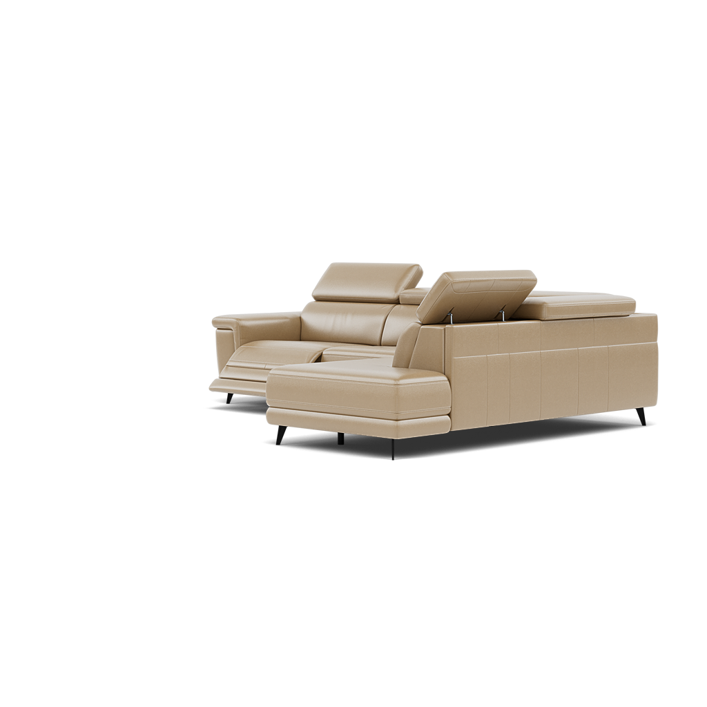 Sparta Corner Recliner Sofa - Combination 4 - Right Hand Facing Sofa Corner Group (Two Motors) Cat NL/O/S - Right Hand Facing - Power with Power Headrest & USB — NL5103 New York Sand, gallery image 3
