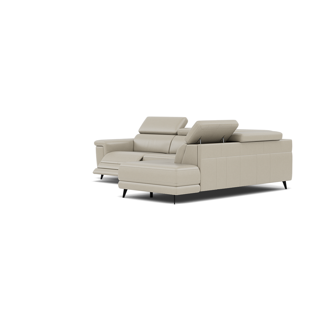 Sparta Corner Recliner Sofa - Combination 4 - Right Hand Facing Sofa Corner Group (Two Motors) Cat NL/O/S - Right Hand Facing - Power with Power Headrest & USB — NL5115 New York Light Grey, gallery image 3