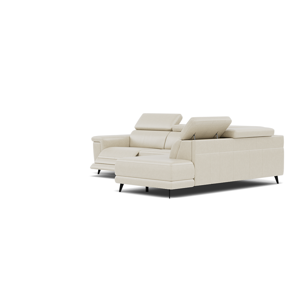 Sparta Corner Recliner Sofa - Combination 4 - Right Hand Facing Sofa Corner Group (Two Motors) Cat NL/O/S - Right Hand Facing - Power with Power Headrest & USB — O7015 Oslo Light Grey, gallery image 3