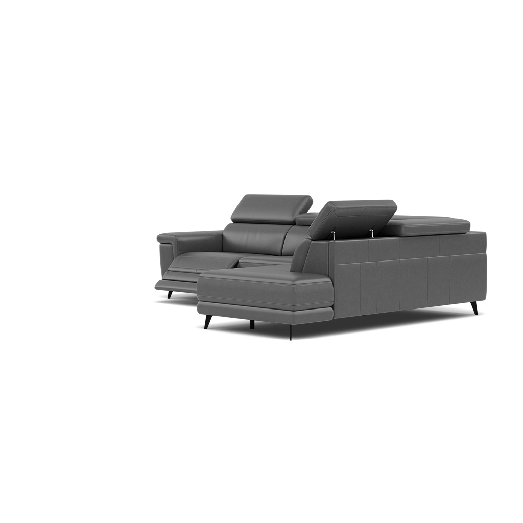 Sparta Corner Recliner Sofa - Combination 4 - Right Hand Facing Sofa Corner Group (Two Motors) Cat NL/O/S - Right Hand Facing - Power with Power Headrest & USB — O7300 Orlando Dark Grey, gallery image 3