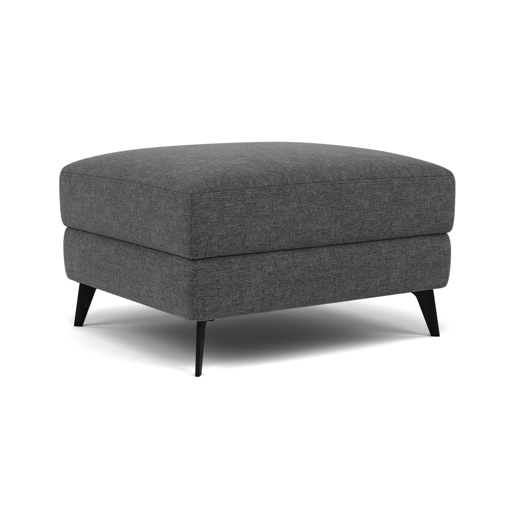 Sparta Footstool - Ottoman Fabric — KB-1281-UK Darwin Charcoal, gallery image 1