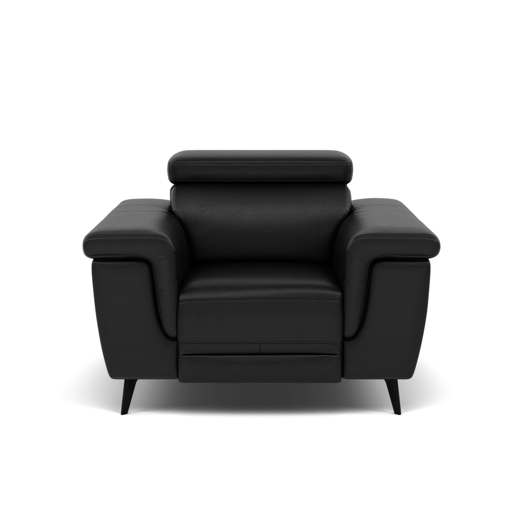 Sparta Recliner Armchair - Chair W/ Power Recliner W/ Power Headrest Cat M/S - Power with Power Headrest & USB Sterling Home 6 M5657 Melbourne Black