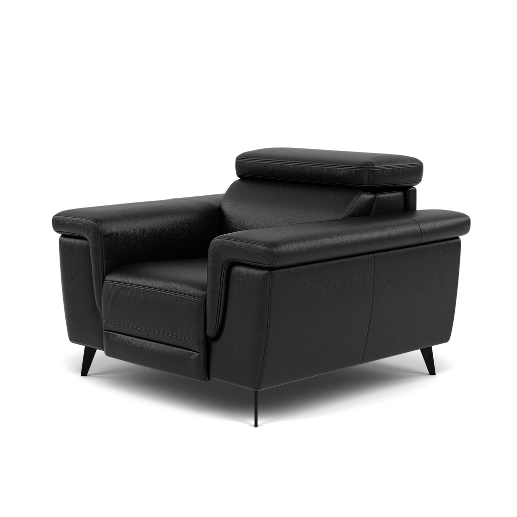 Sparta Recliner Armchair - Chair W/ Power Recliner W/ Power Headrest Cat M/S - Power with Power Headrest & USB — M5657 Melbourne Black, gallery image 3