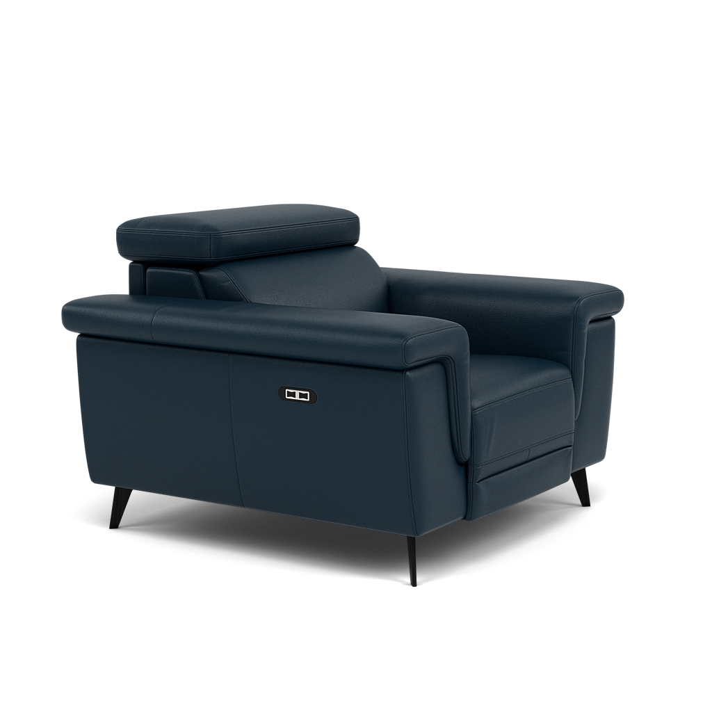 Sparta Recliner Armchair - Chair W/ Power Recliner W/ Power Headrest Cat M/S - Power with Power Headrest & USB — M5661 Melbourne Navy Blue, gallery image 1