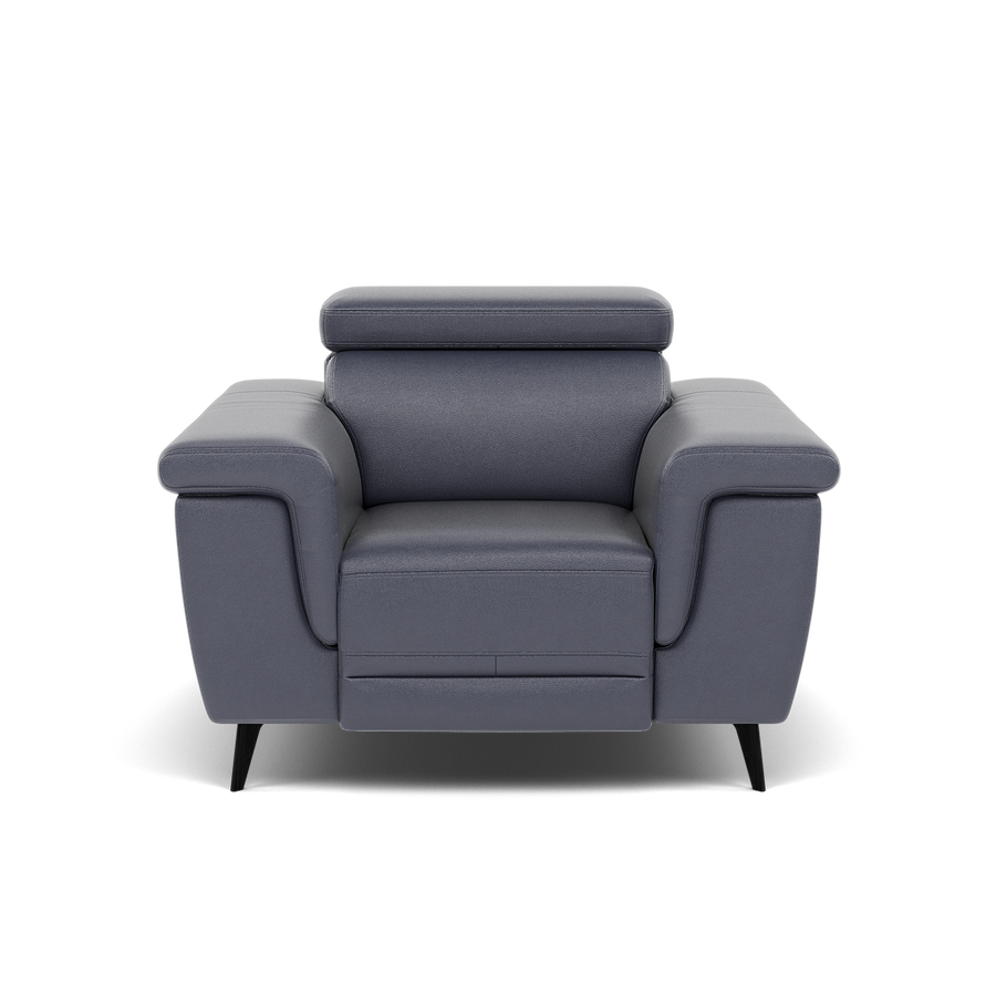 Sparta Recliner Armchair - Chair W/ Power Recliner W/ Power Headrest Cat NL/O/S - Power with Power Headrest & USB Sterling Home 1 NL5100 New York Dark Blue