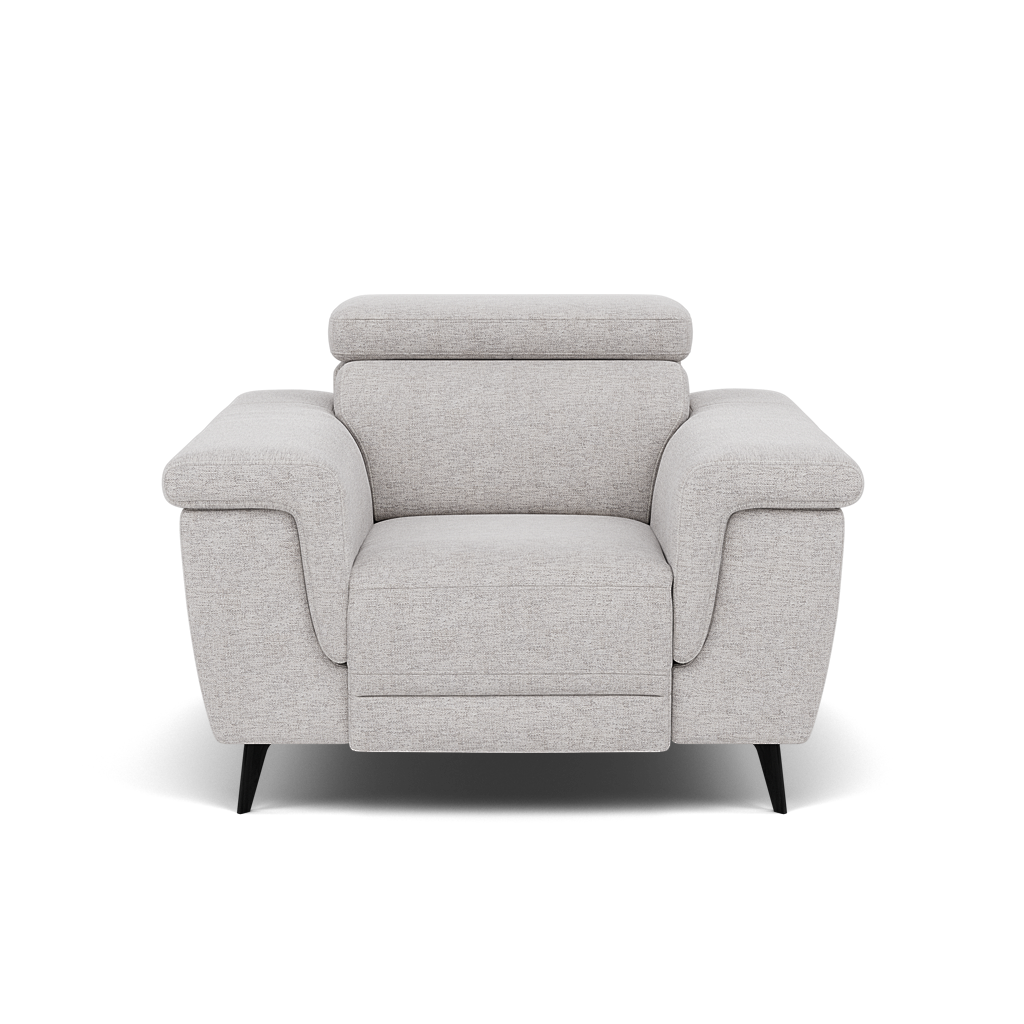 Sparta Recliner Armchair - Chair W/ Power Recliner W/ Power Headrest Fabric - Power with Power Headrest & USB Sterling Home 1 KB-1280-UK Darwin Silver