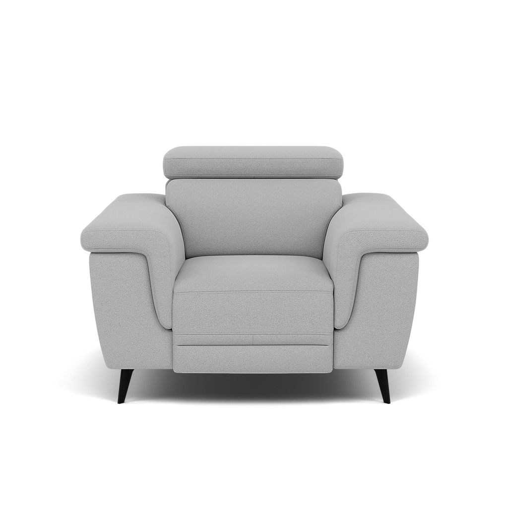 Sparta Recliner Armchair - Chair W/ Power Recliner W/ Power Headrest Fabric - Power with Power Headrest & USB Sterling Home 6 CU9102-5-UK Oxford Silver