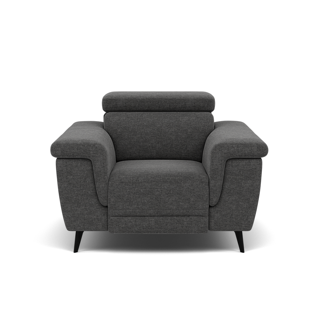 Sparta Recliner Armchair - Chair W/ Power Recliner W/ Power Headrest Fabric - Power with Power Headrest & USB Sterling Home 3 KB-1281-UK Darwin Charcoal
