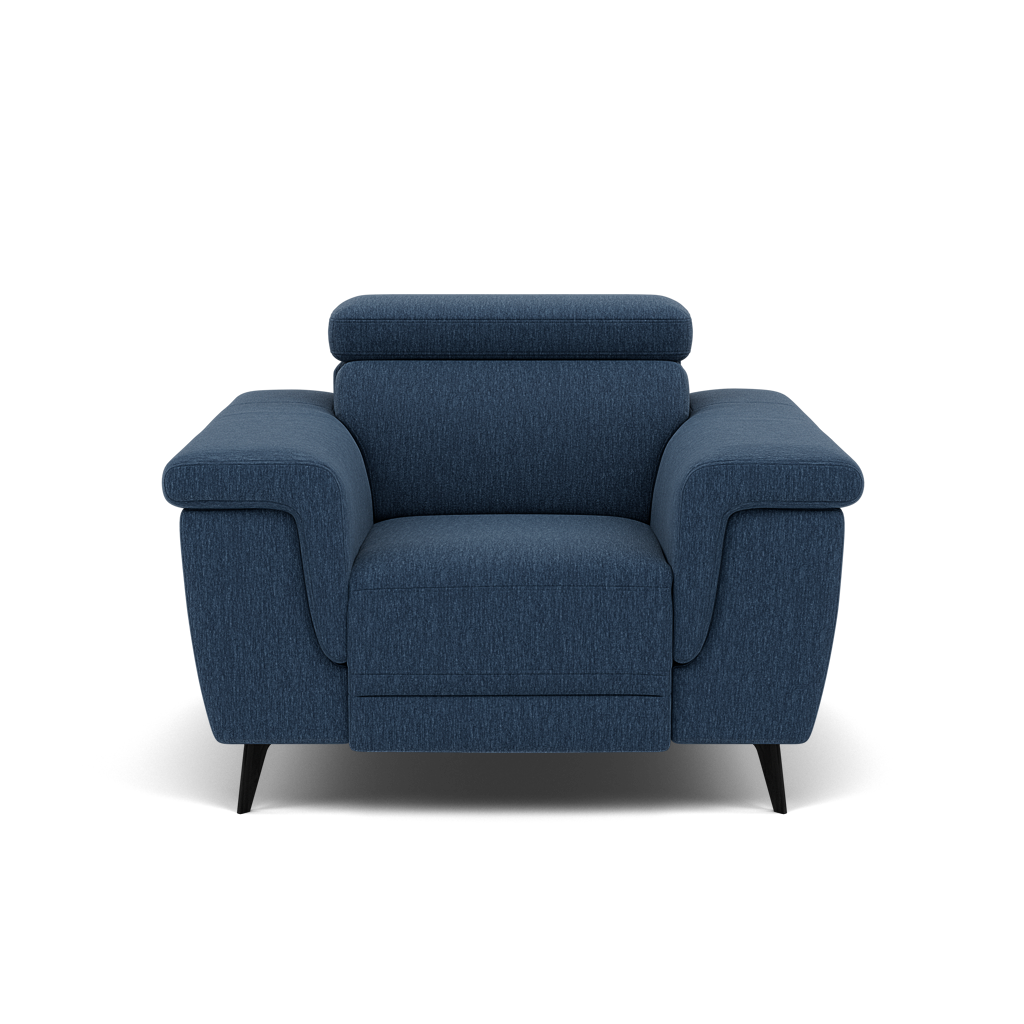 Sparta Recliner Armchair - Chair W/ Power Recliner W/ Power Headrest Fabric - Power with Power Headrest & USB Sterling Home 8 KB-1290-UK Amigo Navy