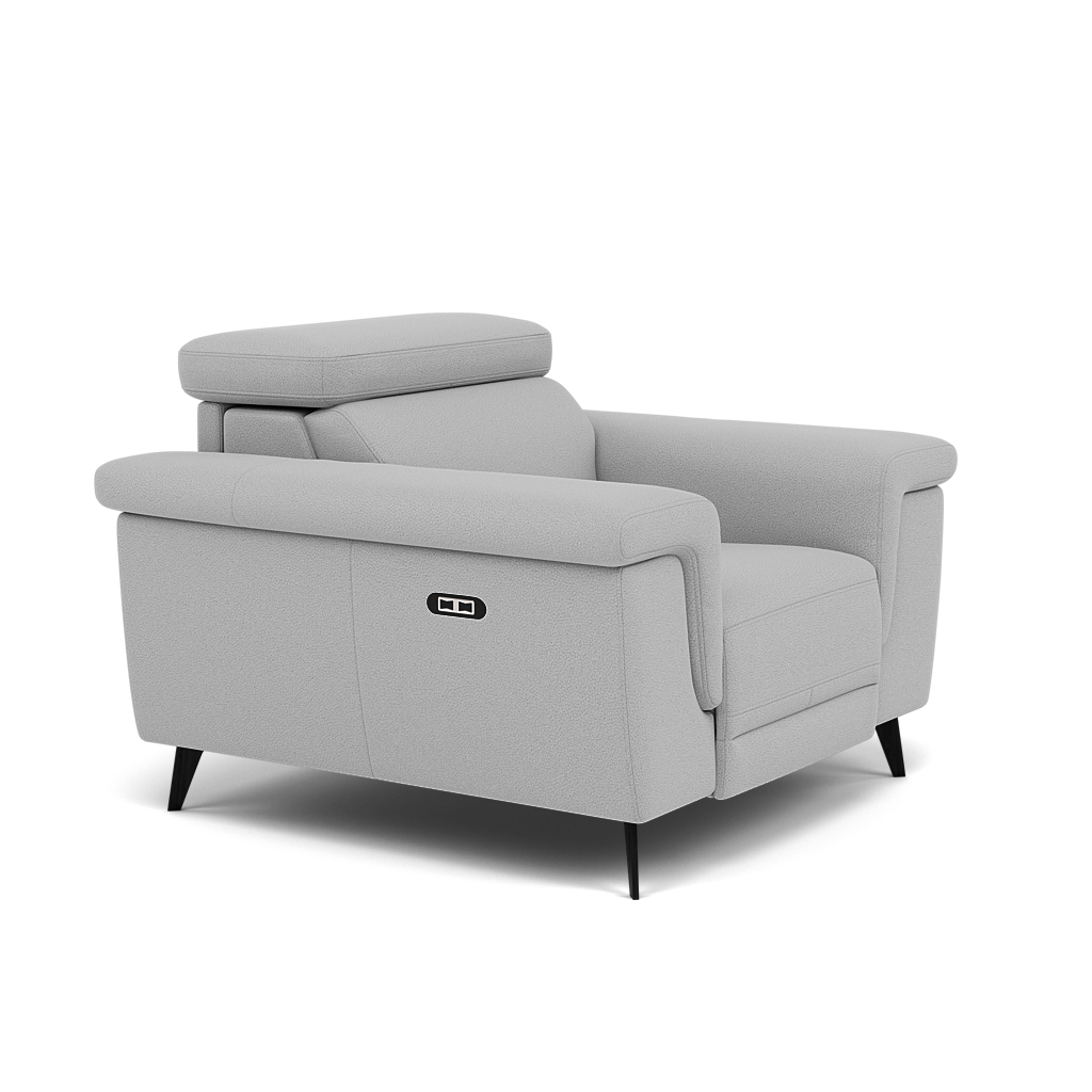 Sparta Recliner Armchair - Chair W/ Power Recliner W/ Power Headrest Fabric - Power with Power Headrest & USB — CU9102-5-UK Oxford Silver, gallery image 1
