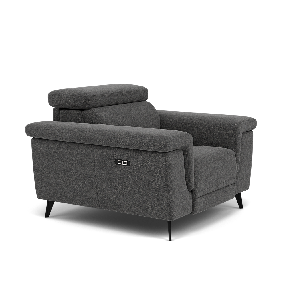 Sparta Recliner Armchair - Chair W/ Power Recliner W/ Power Headrest Fabric - Power with Power Headrest & USB — KB-1281-UK Darwin Charcoal, gallery image 1