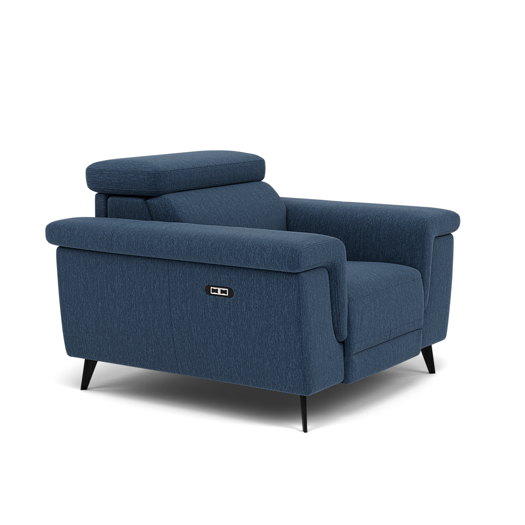 Sparta Recliner Armchair - Chair W/ Power Recliner W/ Power Headrest Fabric - Power with Power Headrest & USB — KB-1290-UK Amigo Navy, gallery image 1