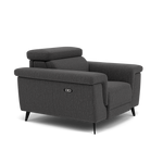 Sparta Recliner Armchair - Chair W/ Power Recliner W/ Power Headrest Fabric - Power with Power Headrest & USB — KB-1295-UK Amigo Coal, gallery image 1
