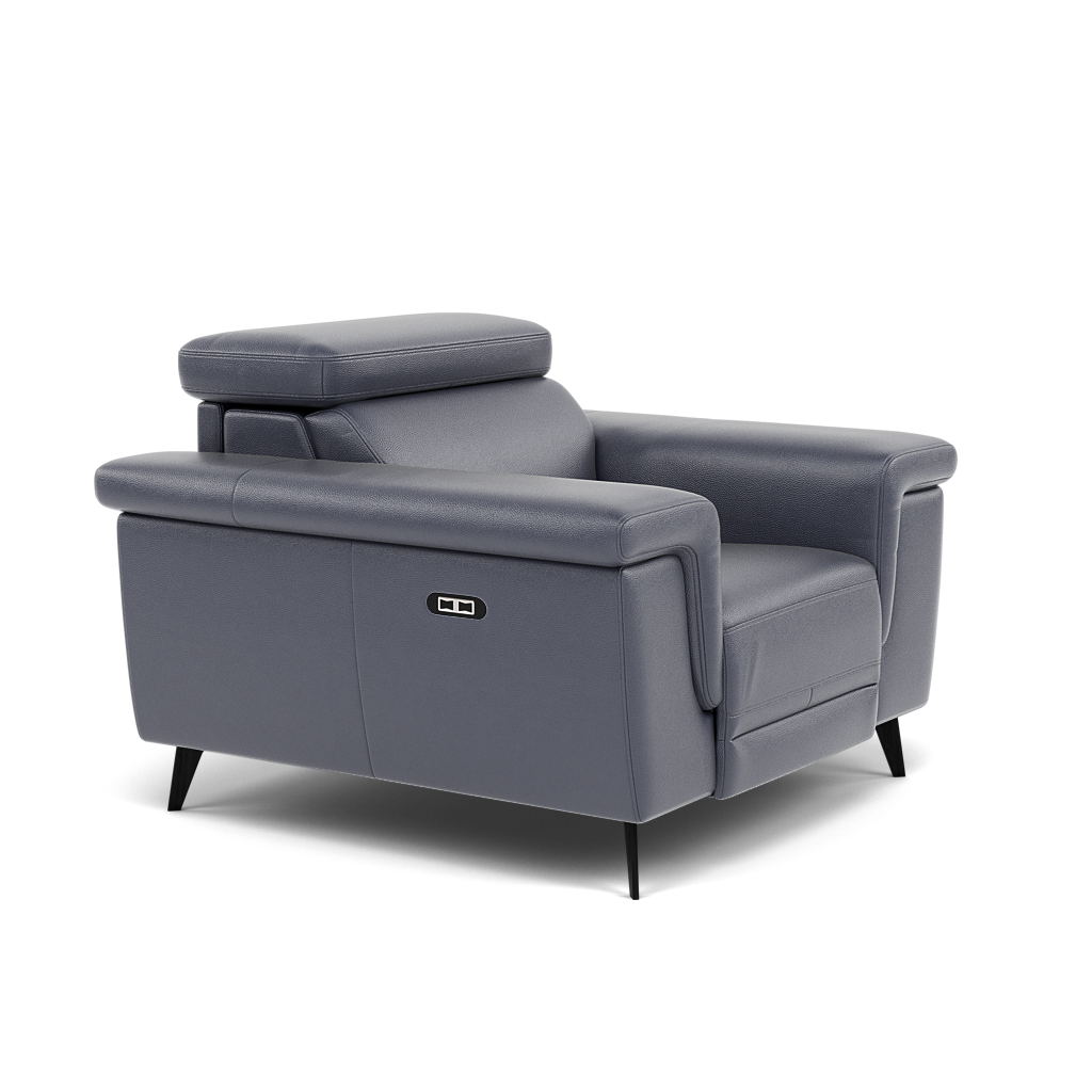 Sparta Recliner Armchair - Chair W/ Power Recliner W/ Ratchet Headrest Cat NL/O/S - Power with Manual Headrest — NL5100 New York Dark Blue, gallery image 1