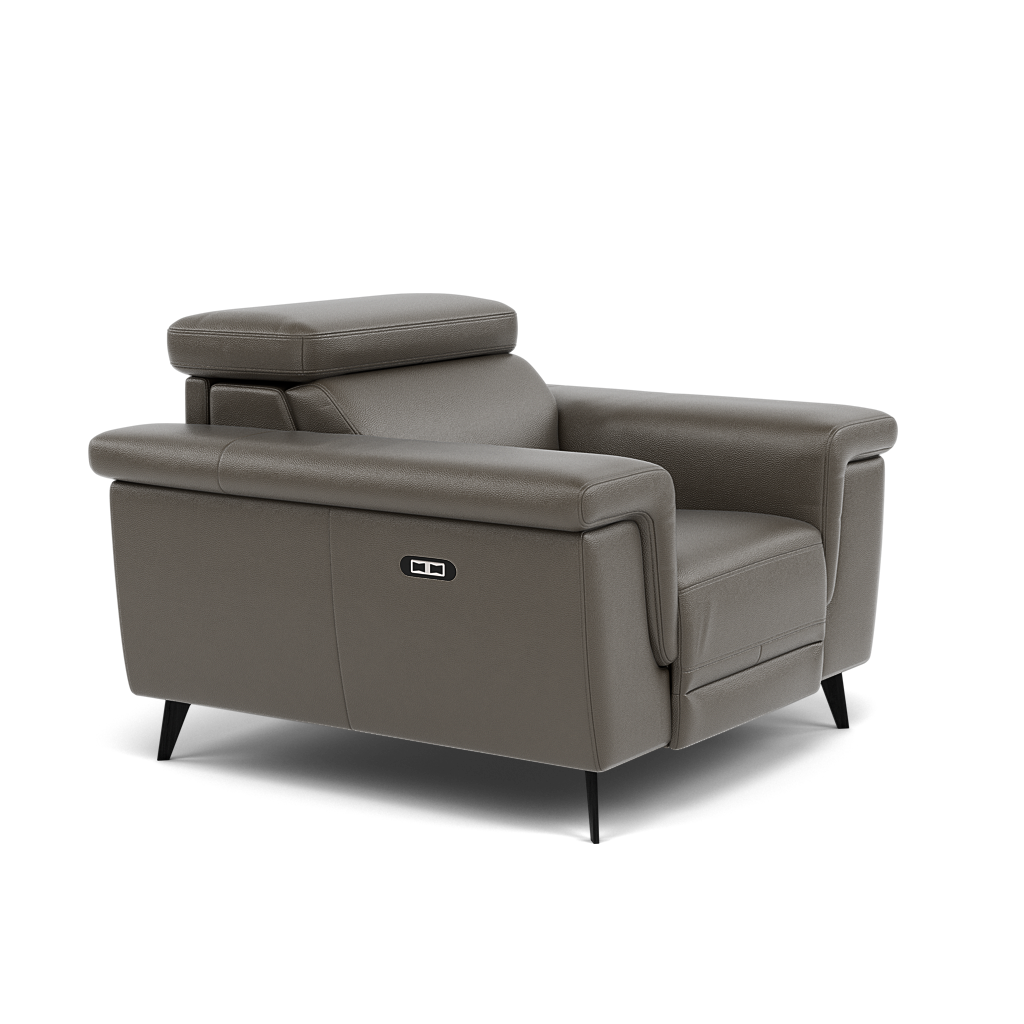 Sparta Recliner Armchair - Chair W/ Power Recliner W/ Ratchet Headrest Cat NL/O/S - Power with Manual Headrest — NL5101 New York Anthkacite Grey, gallery image 1