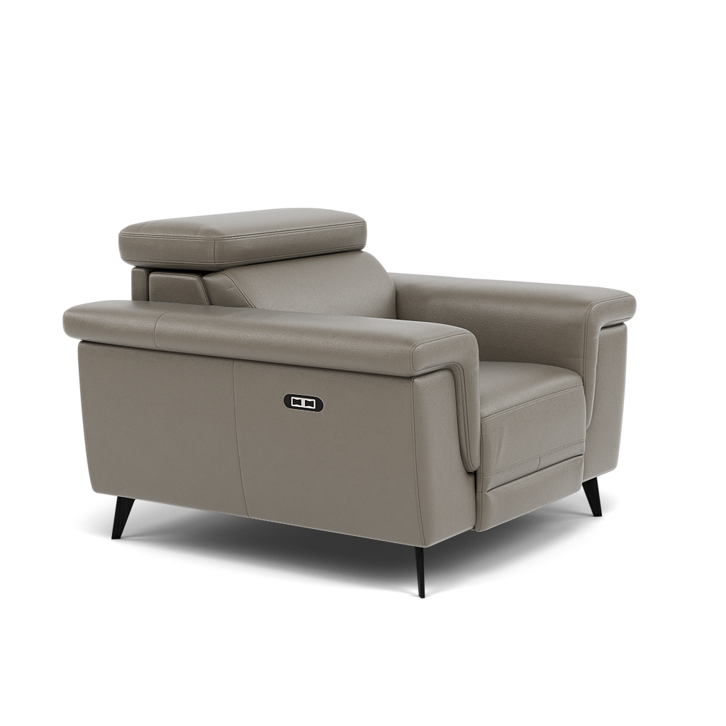 Sparta Recliner Armchair - Chair W/ Power Recliner W/ Ratchet Headrest Cat NL/O/S - Power with Manual Headrest — NL5102 New York Cement, gallery image 1
