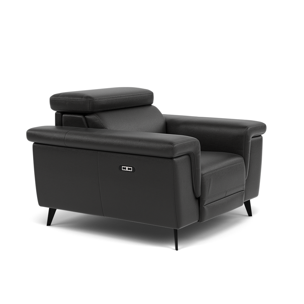 Sparta Recliner Armchair - Chair W/ Power Recliner W/ Ratchet Headrest Cat NL/O/S - Power with Manual Headrest — NL5109 New York Midnight, gallery image 1