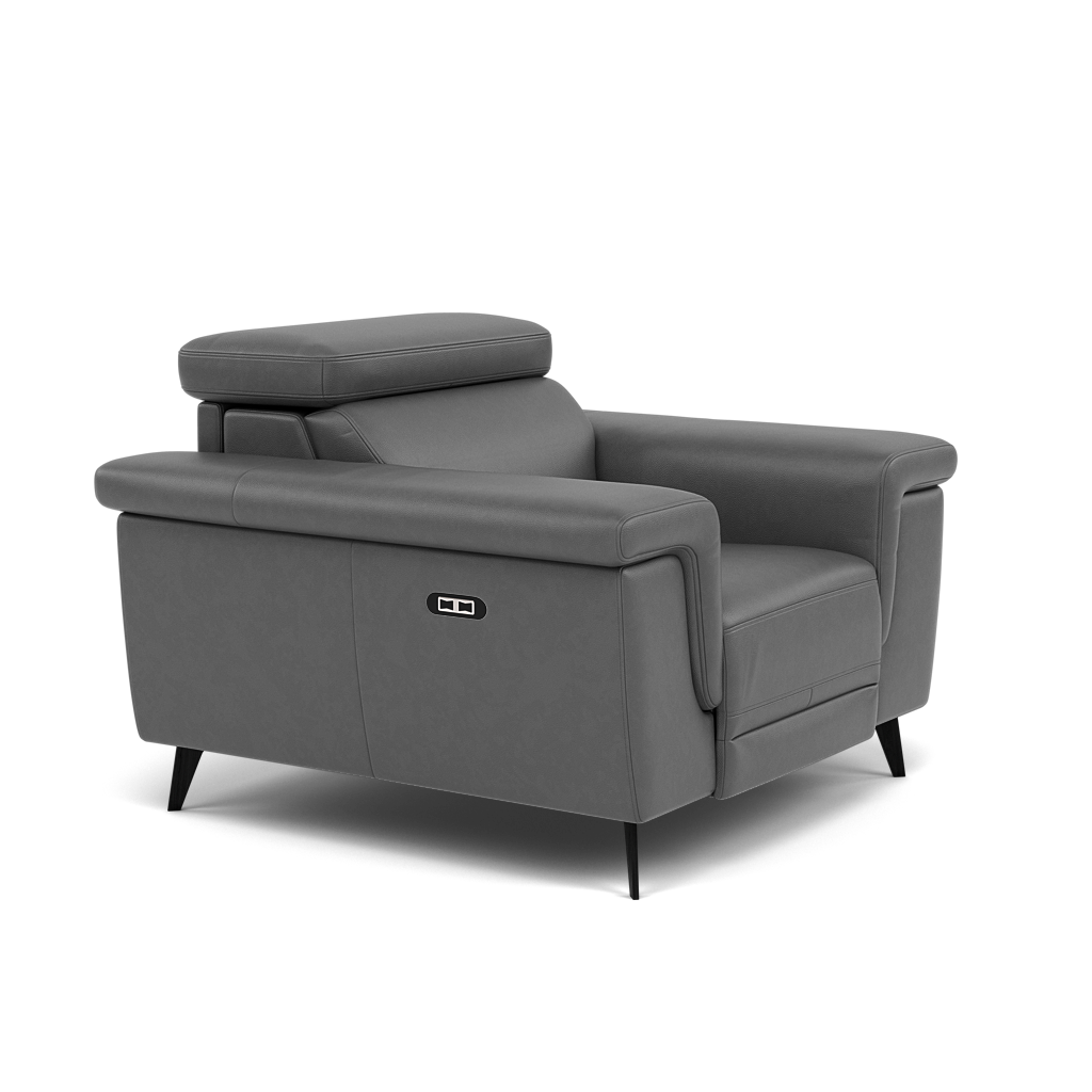 Sparta Recliner Armchair - Chair W/ Power Recliner W/ Ratchet Headrest Cat NL/O/S - Power with Manual Headrest — O7300 Orlando Dark Grey, gallery image 1