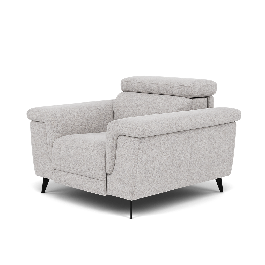 Sparta Recliner Armchair - Chair W/ Power Recliner W/ Ratchet Headrest Fabric - Power with Manual Headrest — KB-1280-UK Darwin Silver, gallery image 3