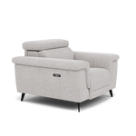 Sparta Recliner Armchair - Chair W/ Power Recliner W/ Ratchet Headrest Fabric - Power with Manual Headrest — KB-1280-UK Darwin Silver, gallery image 1