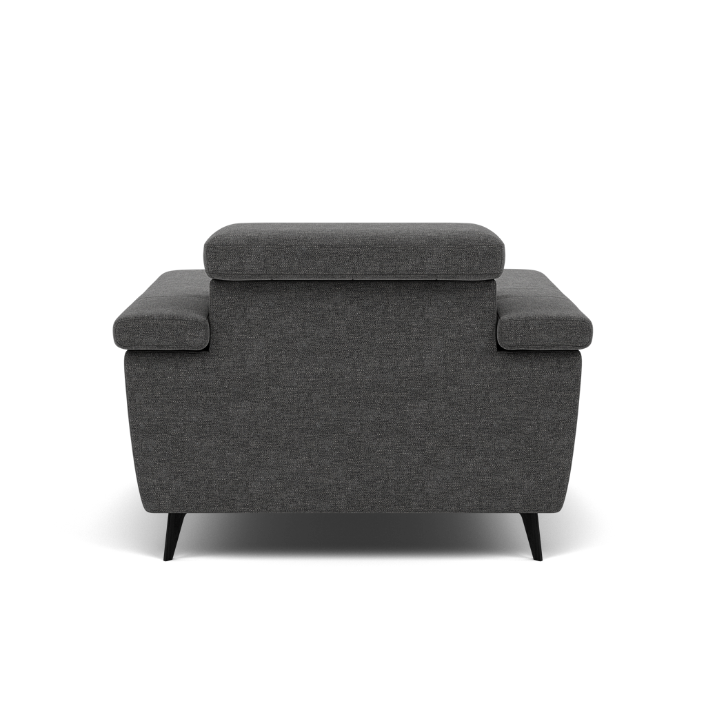 Sparta Recliner Armchair - Chair W/ Power Recliner W/ Ratchet Headrest Fabric - Power with Manual Headrest — KB-1281-UK Darwin Charcoal, gallery image 2