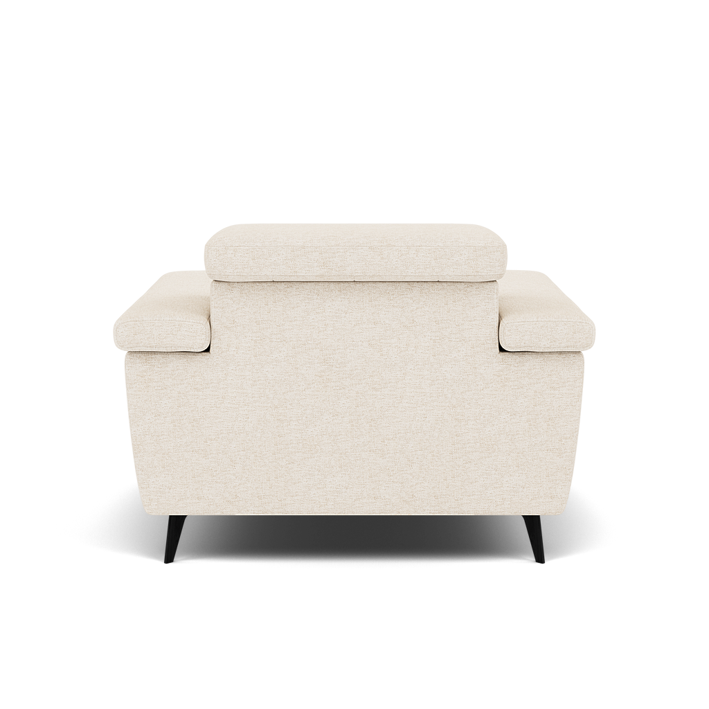 Sparta Recliner Armchair - Chair W/ Power Recliner W/ Ratchet Headrest Fabric - Power with Manual Headrest — KB-1285-UK Darwin Ivory, gallery image 2