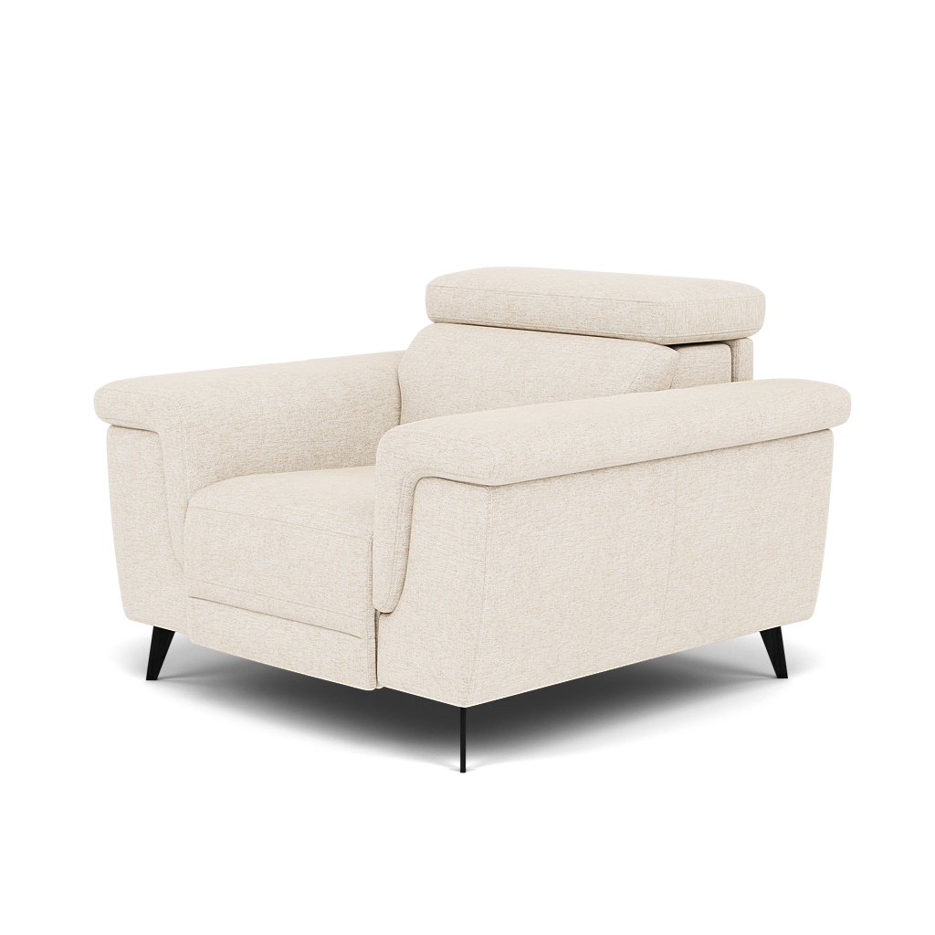 Sparta Recliner Armchair - Chair W/ Power Recliner W/ Ratchet Headrest Fabric - Power with Manual Headrest — KB-1285-UK Darwin Ivory, gallery image 3