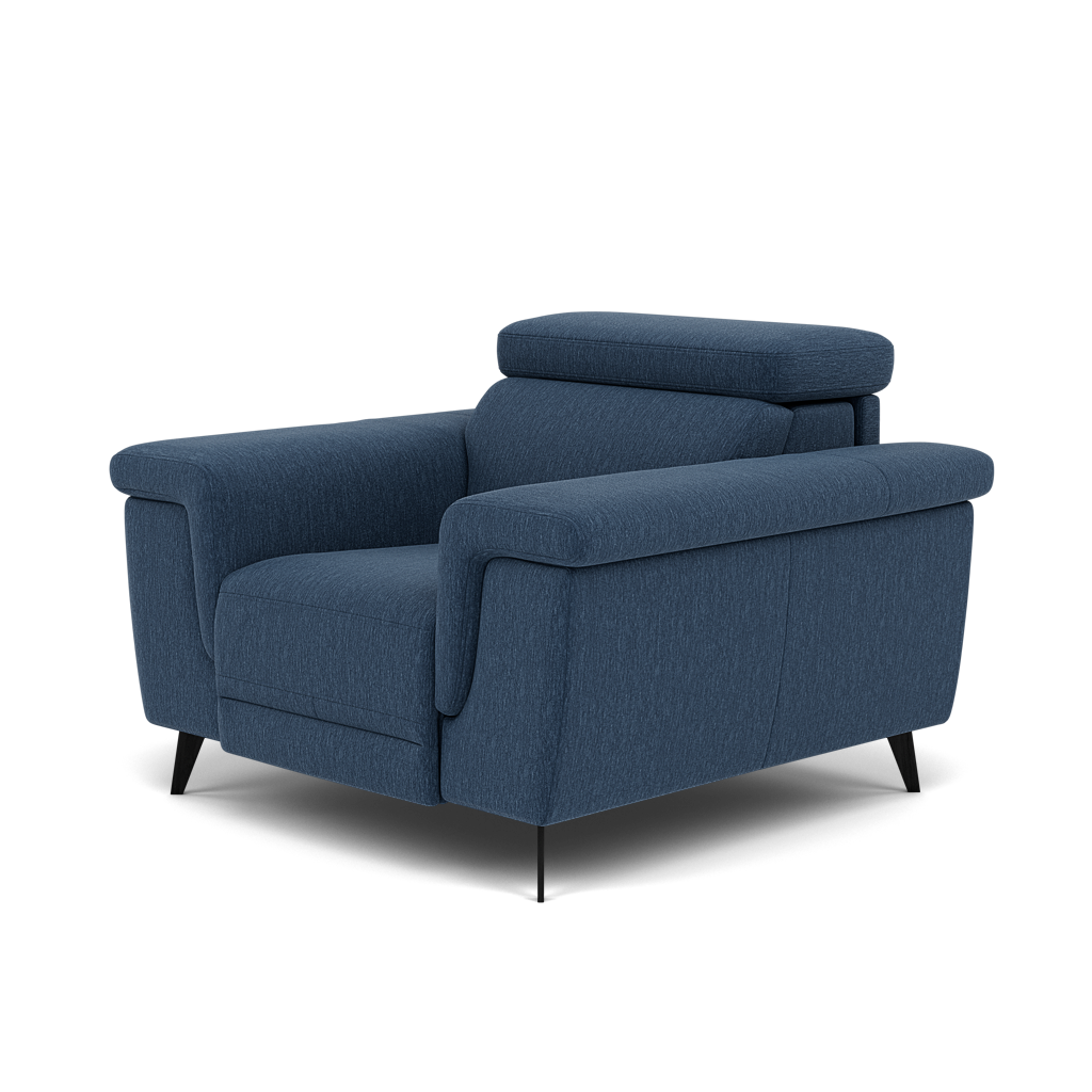 Sparta Recliner Armchair - Chair W/ Power Recliner W/ Ratchet Headrest Fabric - Power with Manual Headrest — KB-1290-UK Amigo Navy, gallery image 3