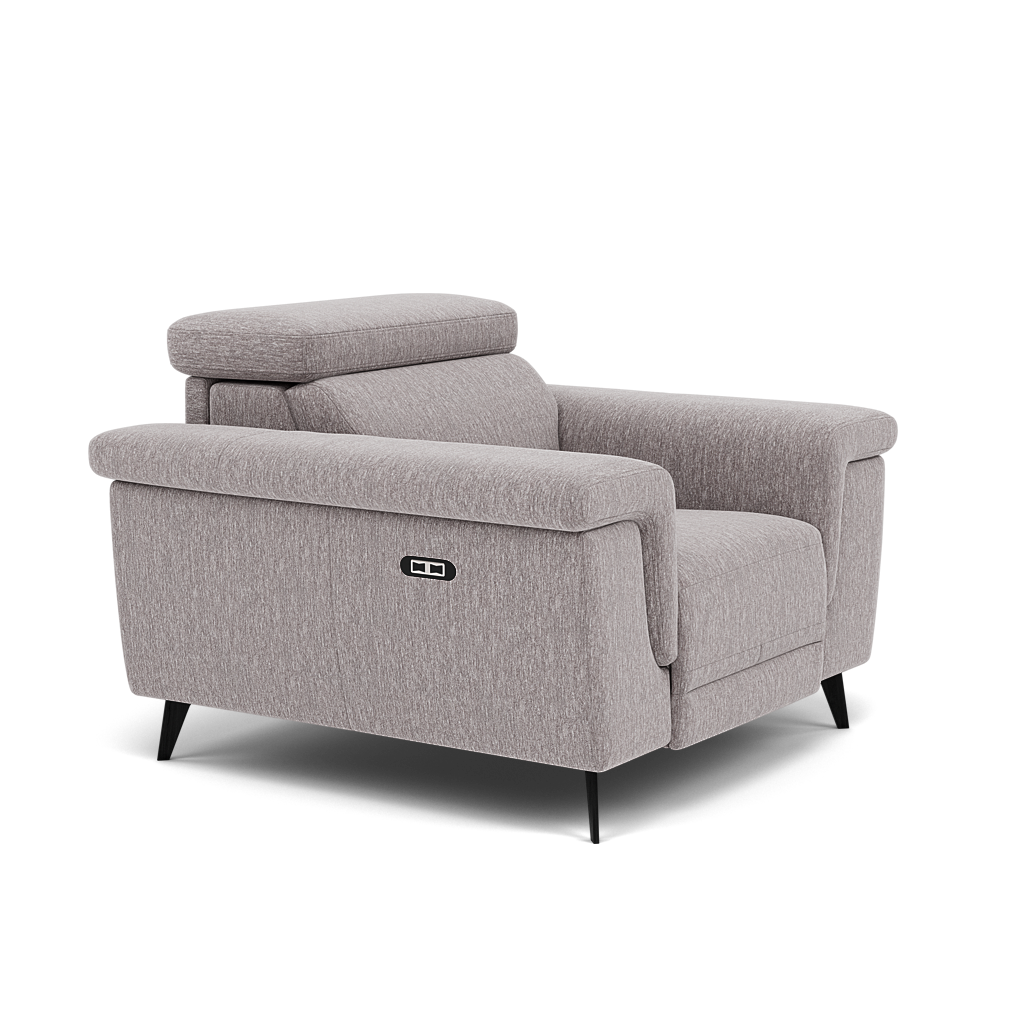 Sparta Recliner Armchair - Chair W/ Power Recliner W/ Ratchet Headrest Fabric - Power with Manual Headrest — KB-1291-UK Amigo Granite, gallery image 1