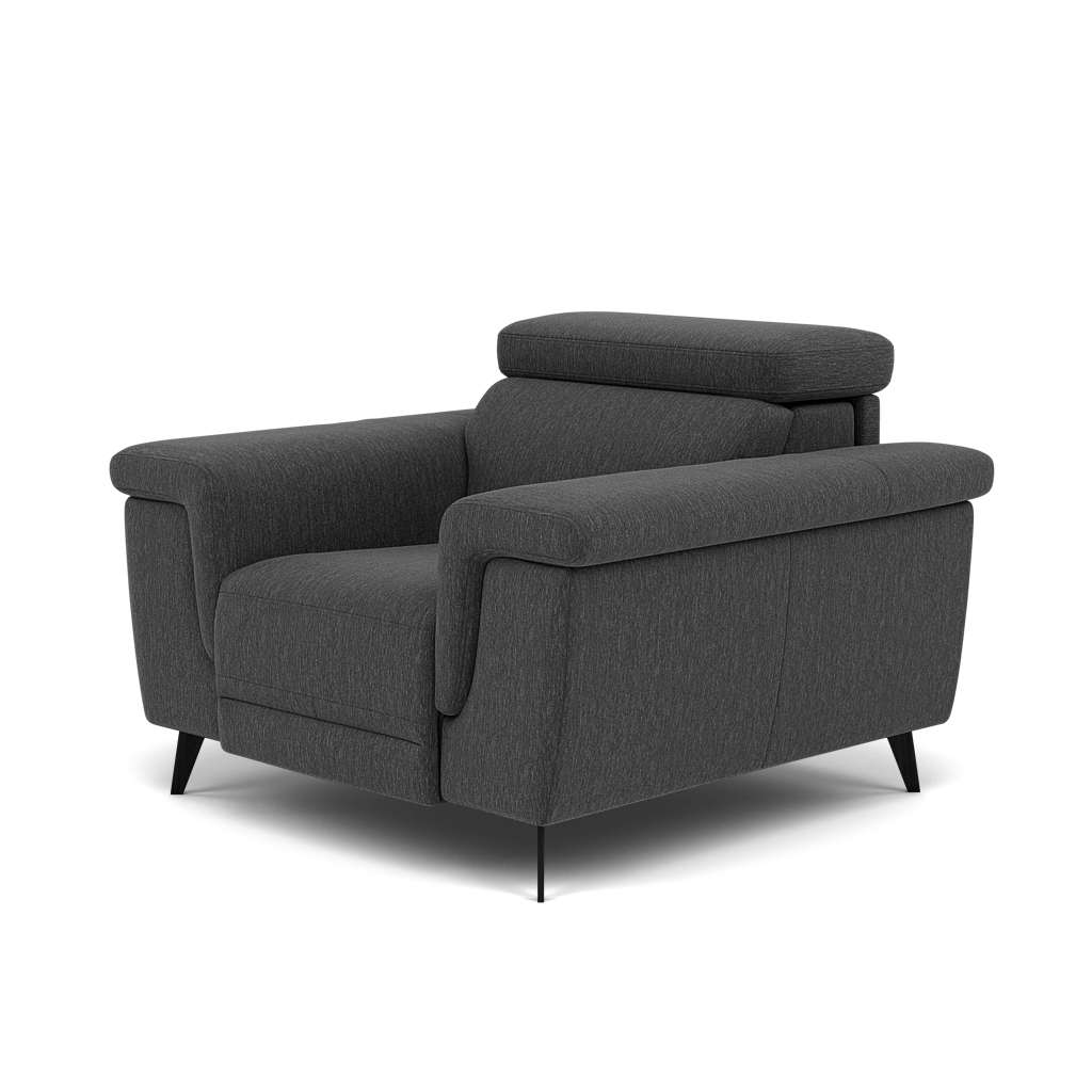 Sparta Recliner Armchair - Chair W/ Power Recliner W/ Ratchet Headrest Fabric - Power with Manual Headrest — KB-1295-UK Amigo Coal, gallery image 3