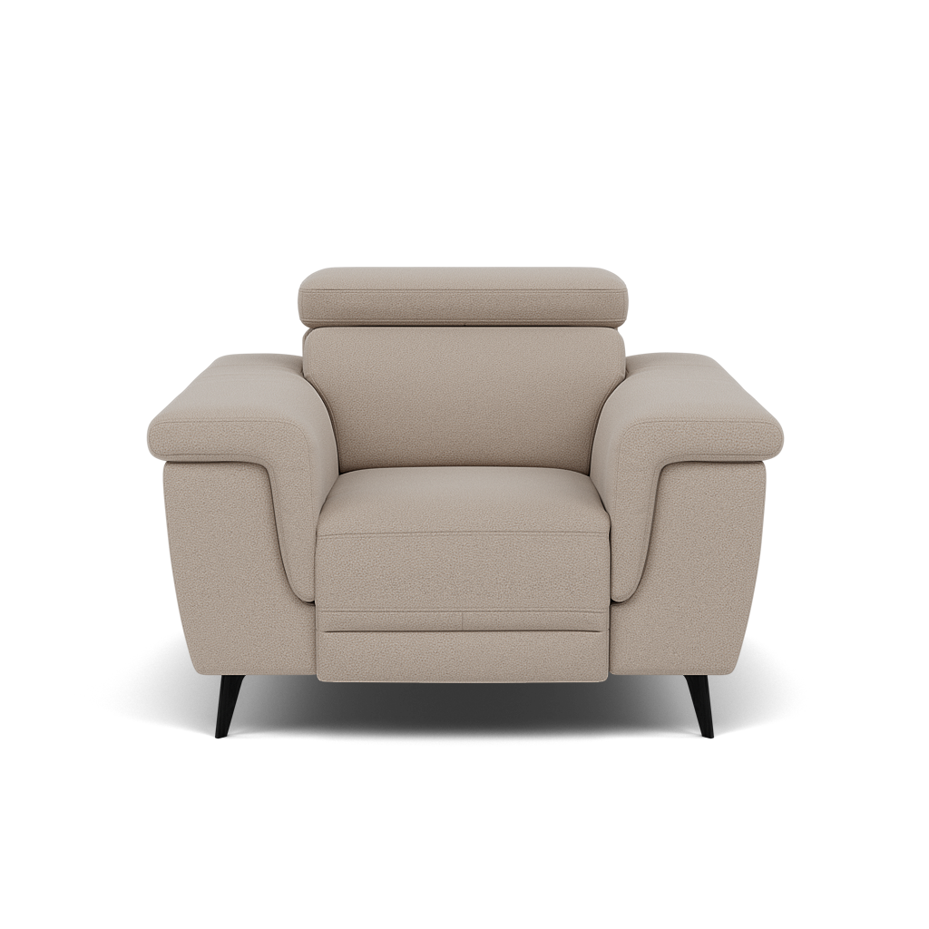 Sparta Recliner Armchair - Chair W/ Power Recliner W/ Ratchet Headrest Fabric - Power with Manual Headrest Sterling Home 5 CU9101-5-UK Oxford Beige
